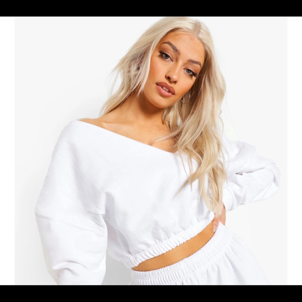 White crop sweater